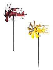 Solar Plane Wind Spinner Spinning Garden Ornament In Choice of 3 Colours