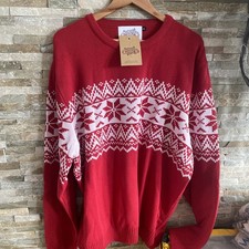 British Christmas Jumpers The Nordic Fairisle Red Eco Christmas jumper size 4XL 