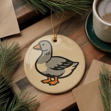 Goose ceramic ornament - goose,