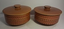 Vintage Hornsea Saffron Lidded Casserole/Serving Dishes x2