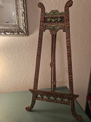 Antique handcarved wood - handcarved, easel