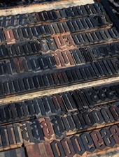 letterpress wood printing blocks 190pcs 2.83" tall blackletter type woodtype ABC