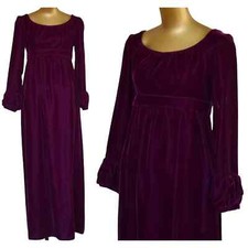 Vintage 60s Purple Velvet Maxi