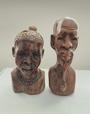 Pair of African Hand-Carved