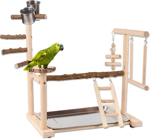 Bird play stand - bird, wooden