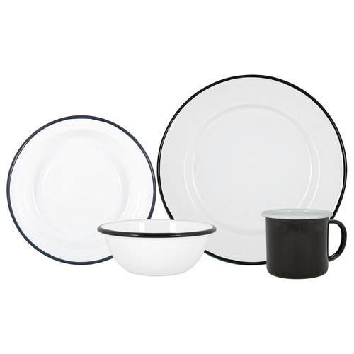 Piece white enamel dinner - enamel,