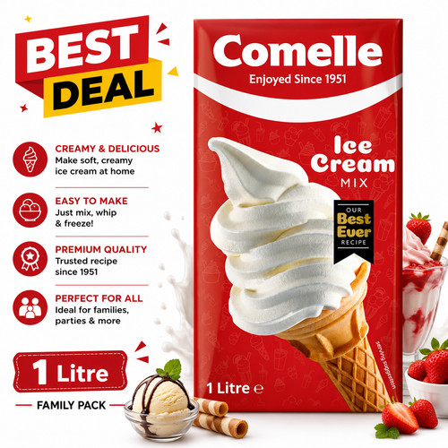 Comelle ice cream mix litre - comelle, 1