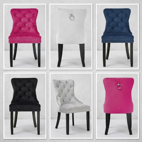 Set velvet dining chairs - of, 2