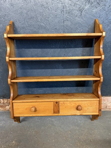Pine farmhouse shelves wall - farmhouse,