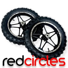 BLACK 2.50-10 MINI MOTO DIRT BIKE WHEEL SET WITH TYRES TUBES & BEARINGS