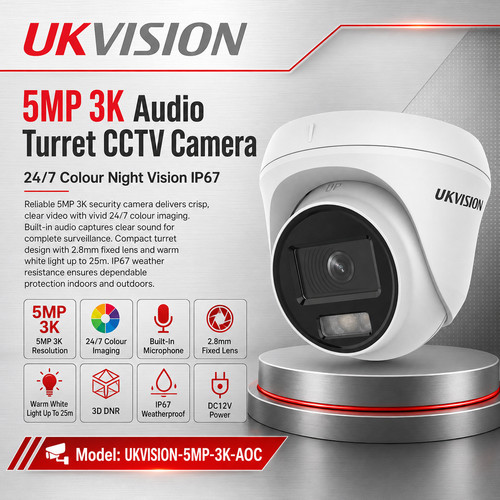 Ukvision 5mp cctv audio - 3k,
