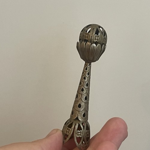 Antique pewter tussie mussie - pewter, tussie-mussie