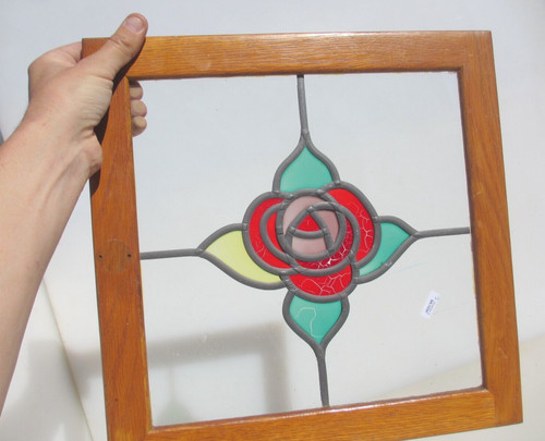 Vintage stained glass window - glass,