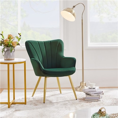 Modern velvet accent chair - modern,