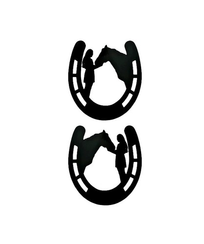 Girl horse horseshoe vinyl - horse,