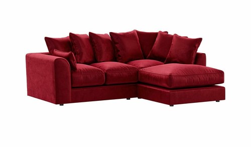 Ruby red plush fabric - ruby, corner
