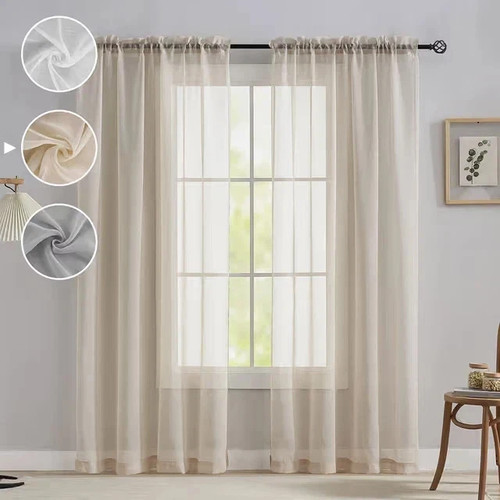 Voile net curtain linen look - net,