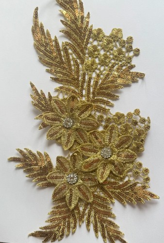 Lace with sequins applique - 3d,