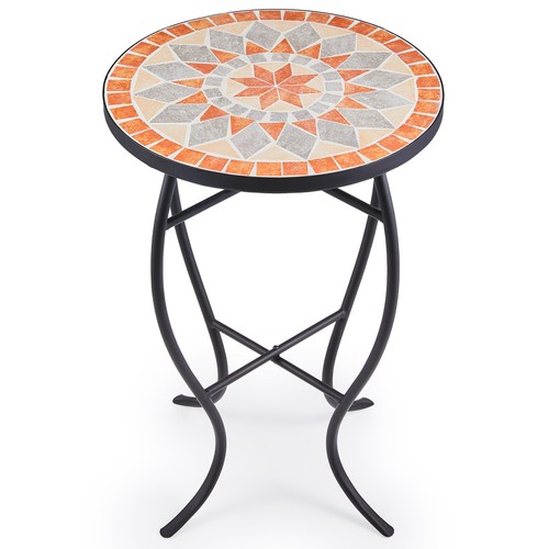 Round mosaic side table patio - mosaic,