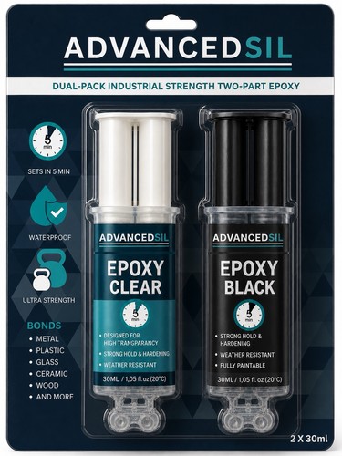 Epoxy glue clear - glue, black