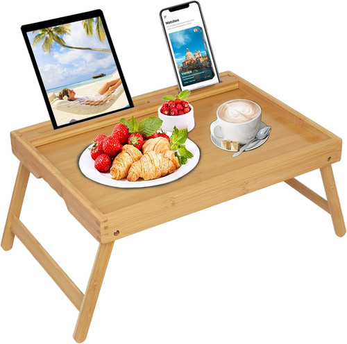 Bamboo bed tray - bamboo, table