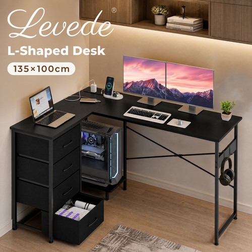 Levede shaped office desk - levede, l-shaped
