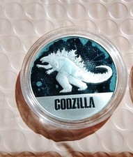  1 Troy Ounce Fine Silver.999  Round In Capsule Godzilla. Combined Post Pm Any ❓