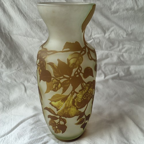 Large acid etched cameo glass - etched,