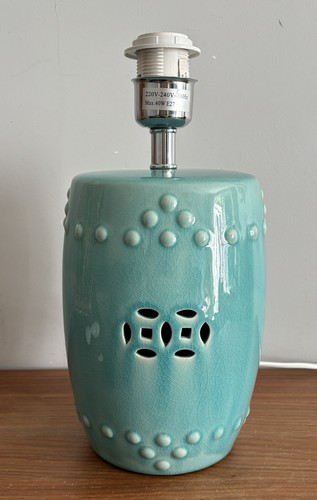 Turquoise ceramic table - ceramic, lamp