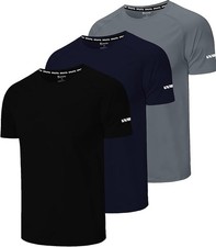 Men’s 3-Pack Gym T-Shirts  Quick Dry Workout Tops, Moisture-Wicking Training
