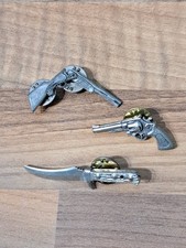 3 Vintage Brown Pewter Pin