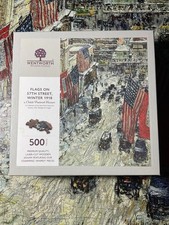 Wentworth 500 Piece Wood Jigsaw Puzzle - FLAGS ON 57TH STREET - COMPLETE
