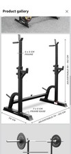 Adjustable Barbell Squat Rack with Spotters Gym Strength Training Weight Lifting