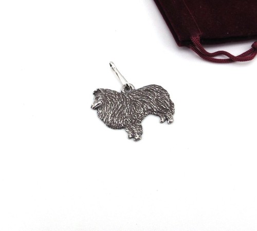 Sheltie pewter motif zipper - pewter,