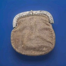 Antique Silver & Leather Bag