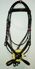 New Deluxe Mexican Grackle, Figure of 8 Noseband Bridle free Reins- Black (Cob)