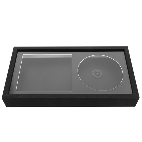Black wood vinyl display - black,