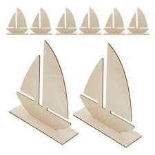  8 Pcs Wooden Boat Model Kit Kids Project Home Activities Craft Projects