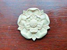 60mm Tudor Yorkshire Rose Carved Onlay Cabinet Fireplace Wood Carving Deco