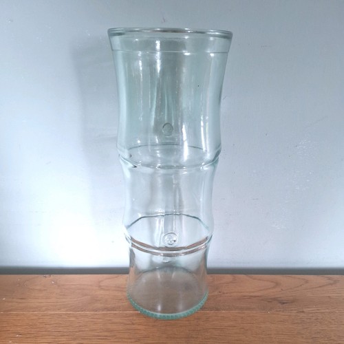 Bamboo style tall glass - bamboo, vase