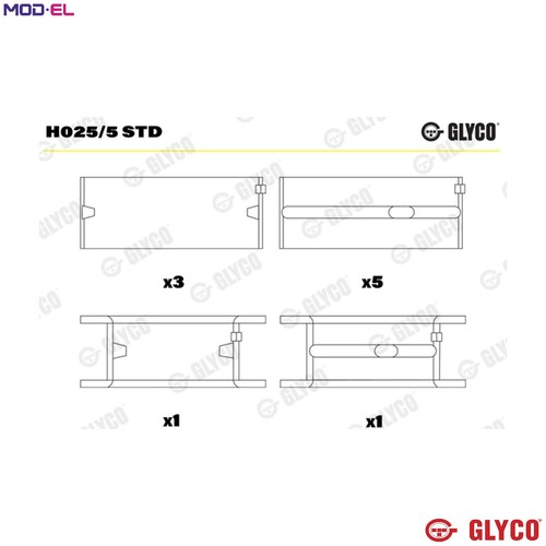 Crankshaft bearing h025 std - bearing,