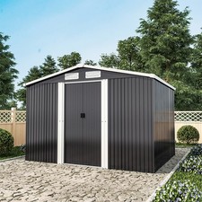 Metal Garden Shed 6x4 8x6 8x8 8x10 12x10ft Outdoor Storage Shed WITH FREE BASE