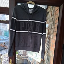 Victoria Secrets Pink Grey Black White Hoodie size small in good condition
