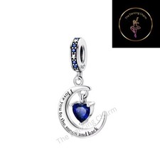 🩷Blue Moon Charm I love you to the moon and Back Genuine S925 Charm Pendant 🩷