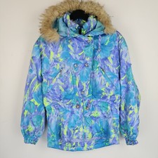 Vintage 90s Womens Ski jacket coat abstract design  SZ Medium (G1842)