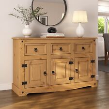 Corona Sideboard 3 Door 3 Drawer Large - Waxed Mexican Pine