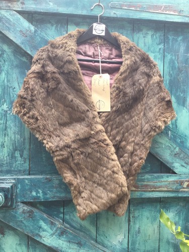 Womens real fur stole brown - womens,