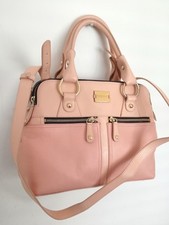 Modalu Pippa Shoulder Bag Peach Pink Leather Grab Crossbody Bag Detachable Strap