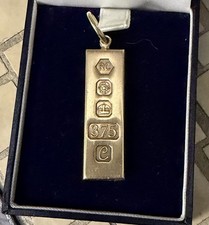 9ct Gold Ingot Pendant 15.7g