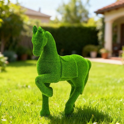 Outdoor flocked horse - flocked,